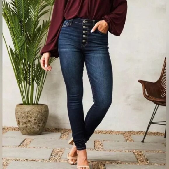 KanCan Signature Kurvy Ultra‎ High Rise Button Fly Skinny Ankle Jeans Size 27 - Picture 1 of 12